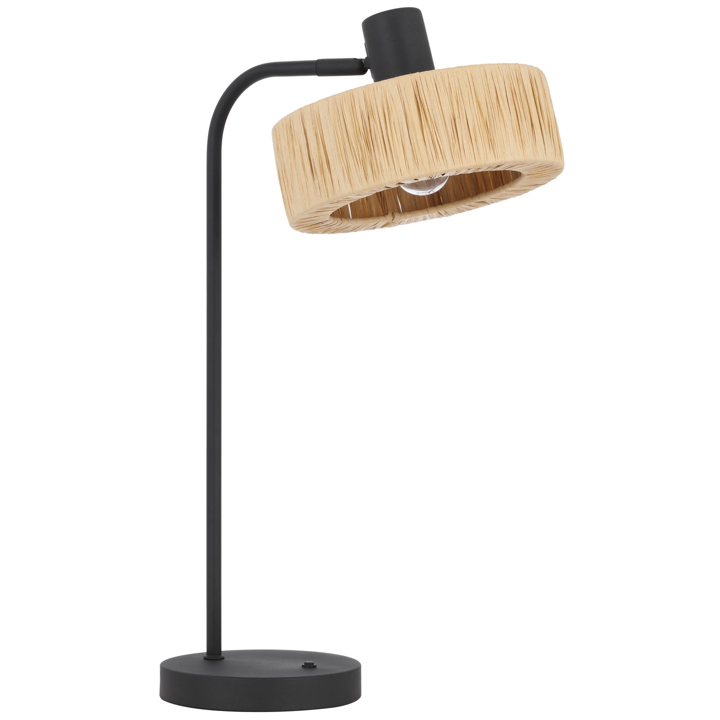 TFS TABLE LAMP 25wE27max L310 W200 H500 inline swt BLACK / NATURAL RAFFIA