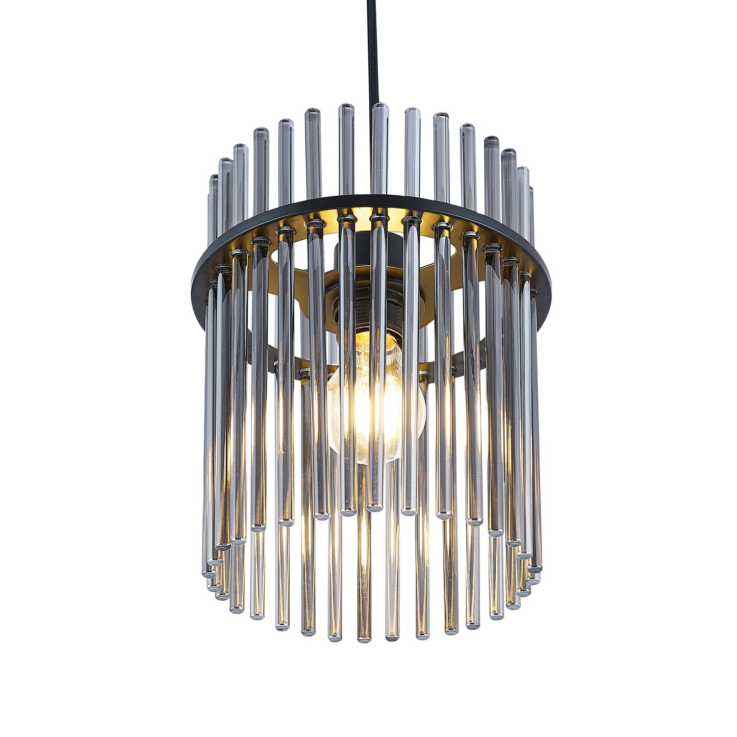 Cantostone TFS PENDANT 25wE27max D200 H260 CAB 2m BLACK MATT/ SMOKE