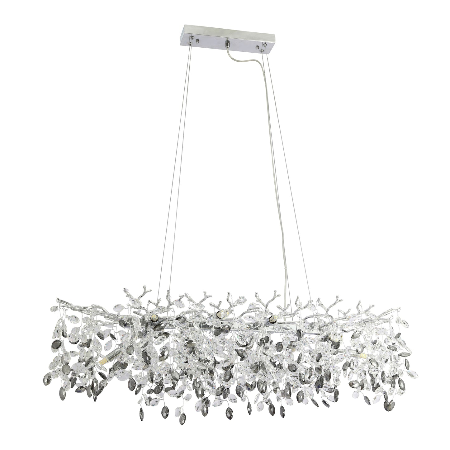 TFS 10 LT RECTA PENDANT 10x 3wG9max L1000 W420 H460 cab 2M CHROME / CLEAR + SMOKE CRYSTAL