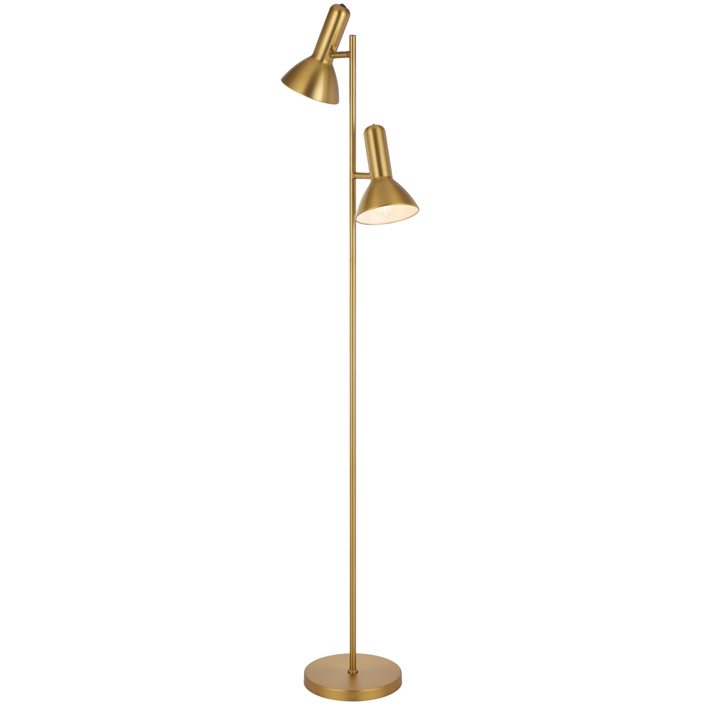 TFS 2LT FLOOR LAMP 2x25wE27max L240 W420 H1610 ON/OFF SWT ON HEAD BRASS MATT