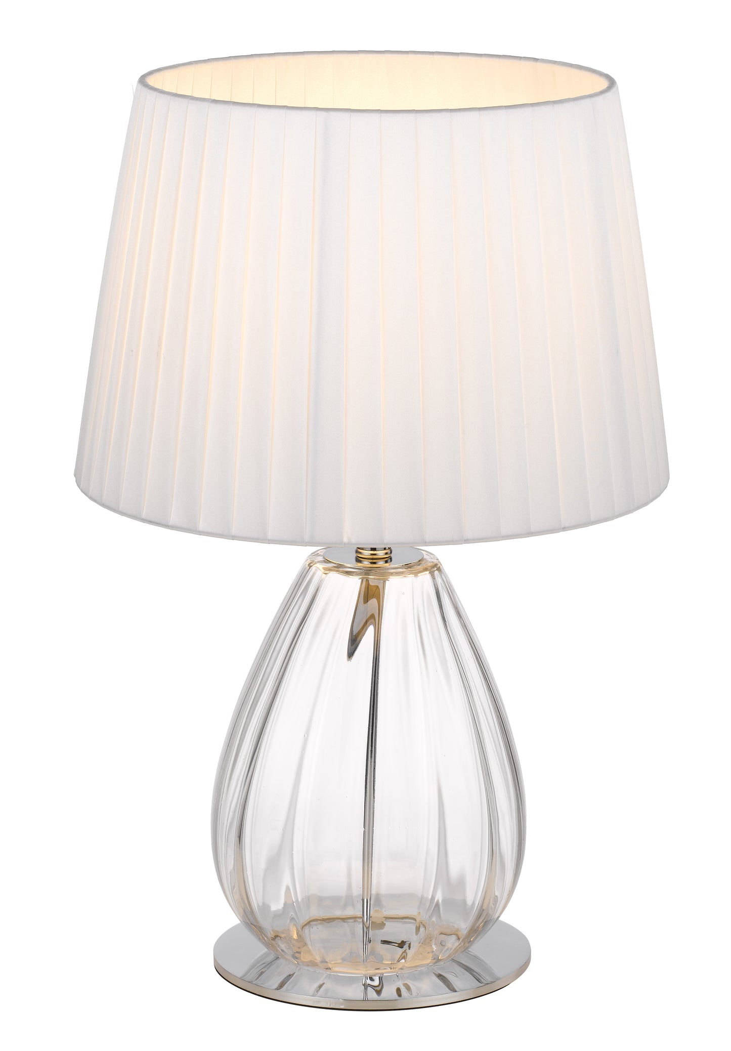 TFS TABLE LAMP 25wE27max D:290 H:450 Inline Switch CHROME/CLEAR/IVORY