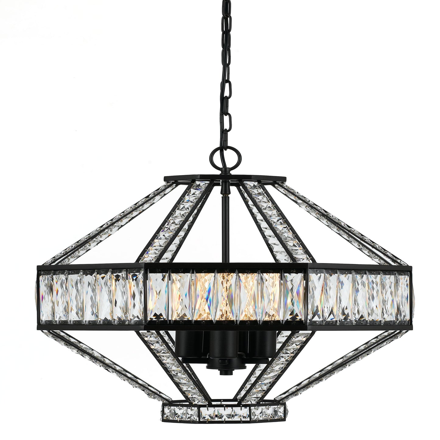 Berlin TFS 5LT PENDANT 5x25wE27max D:560 H:470 OILED BRONZE / CLEAR CRYSTALS