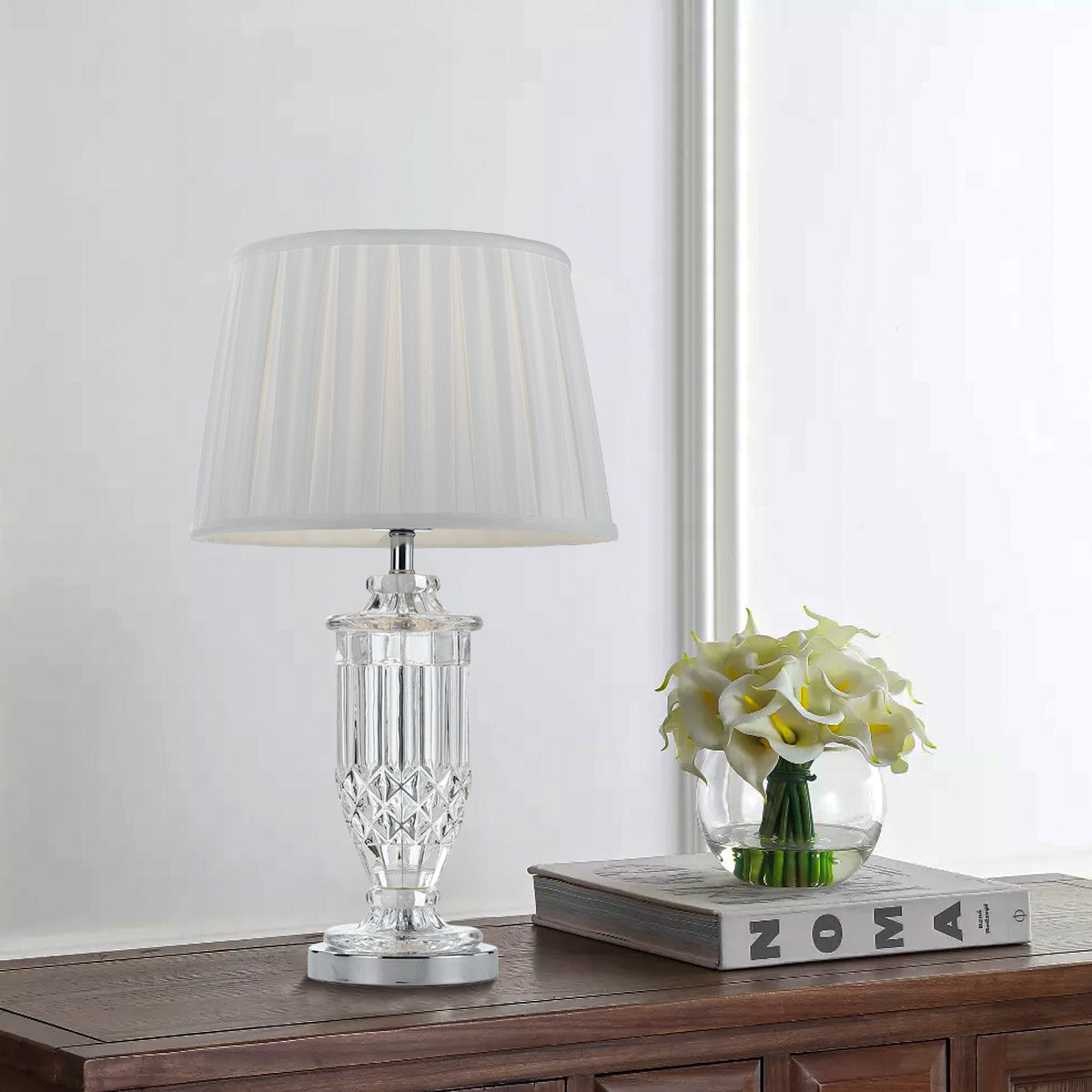 TFS TABLE LAMP 40wE27max D:290 H:510 CHROME CLEAR WHITE