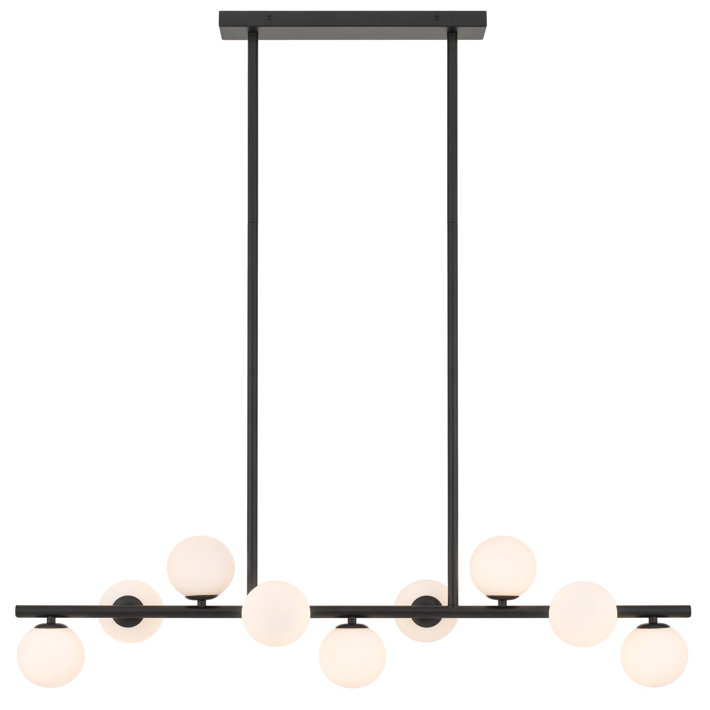 TFS 9 LTS PENDANT 9x6wG9max L1000 D236 ROD:2x600 1x300 BLACK FRAME / OPAL GLASS