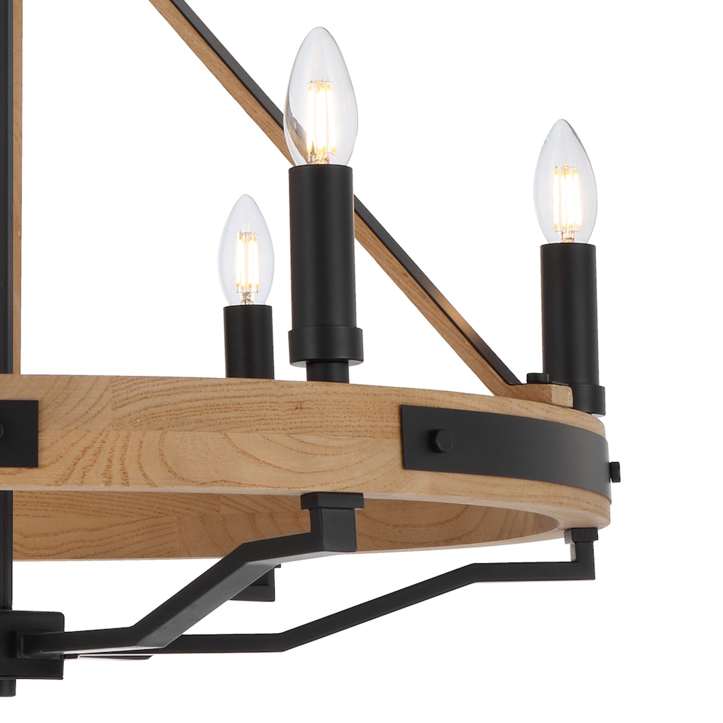 Varna TFS 6 LTS PENDANT 6*25wE14 D:660 H:560 2m CHAIN BLACK MATT / ASHTREE WOOD