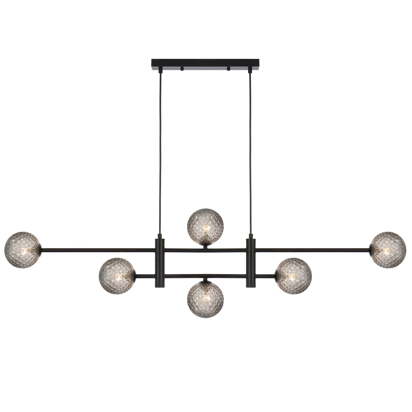 Aosta TFS 6LT PENDANT 6x6wG9max KIT L1300 W120 H355 CAB2m BLACK / SMOKE