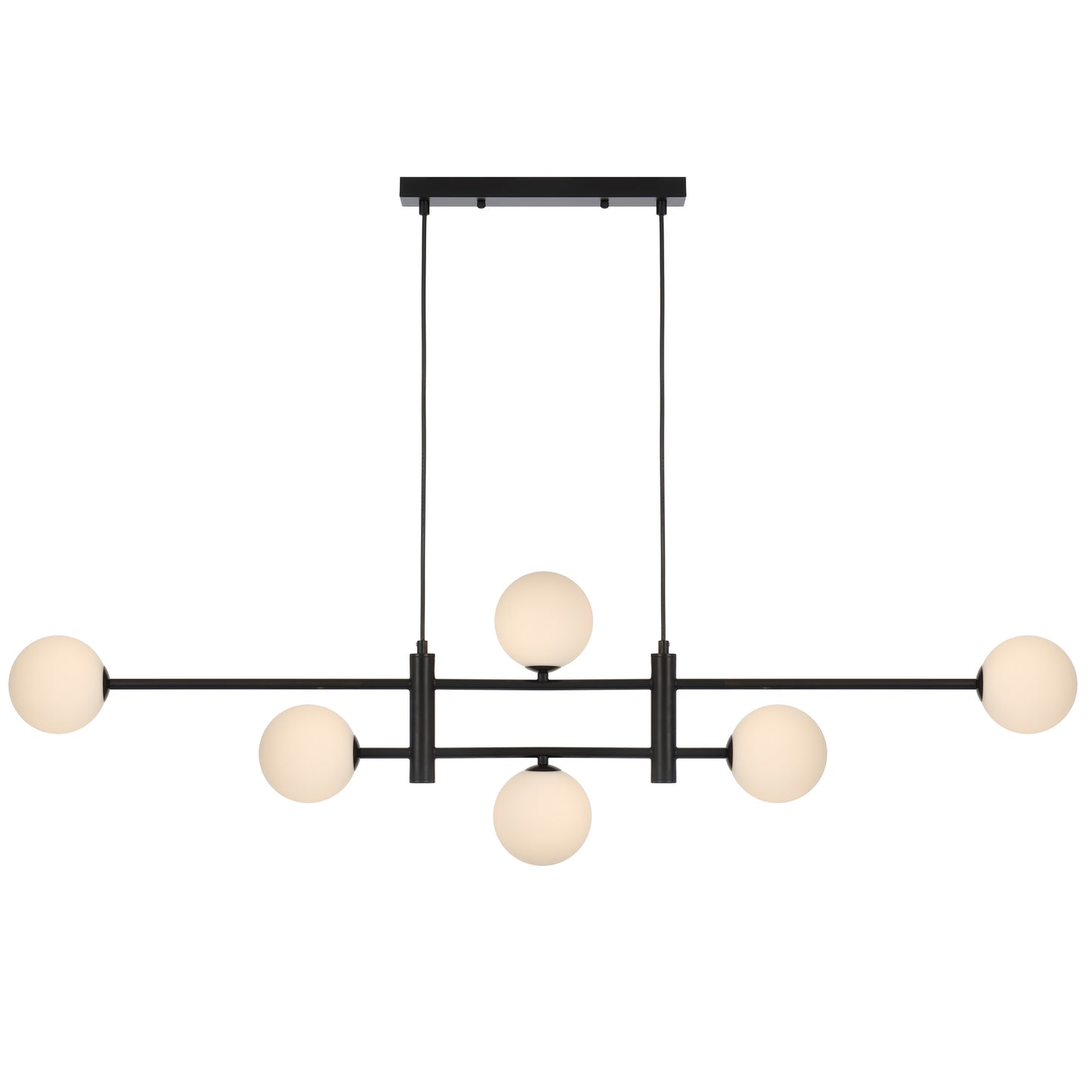 Pavia TFS 6LT PENDANT 6x6wG9max KIT L1300 W120 H355 CAB2m BLACK / OPAL MATT