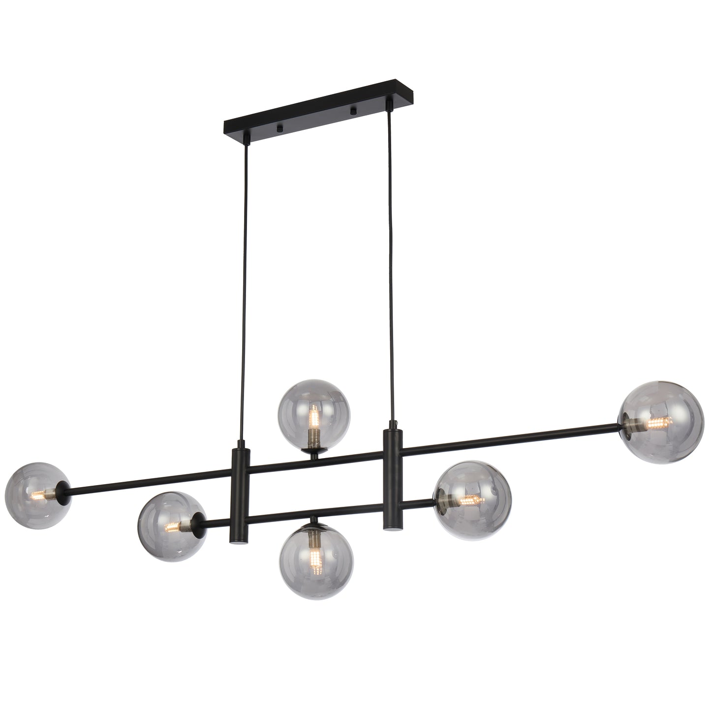 Aosta TFS 6LT PENDANT 6x6wG9max KIT L1300 W120 H355 CAB2m BLACK / SMOKE