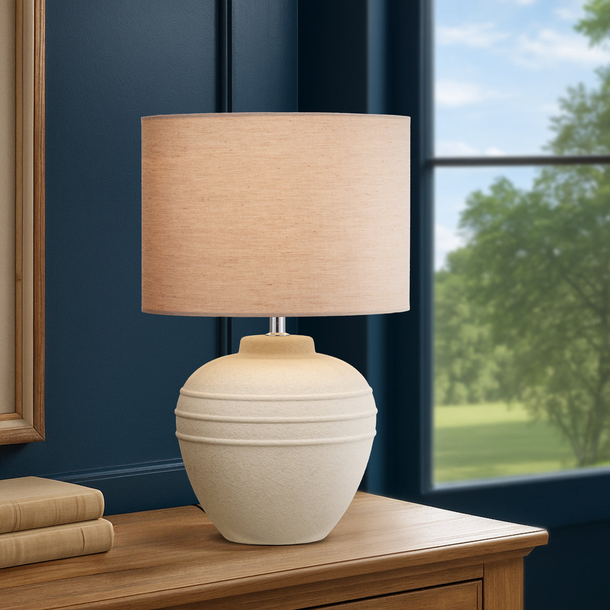 TFS CERAMIC TABLE LAMP 25wE27max D:250 H:390 SAND / SAND