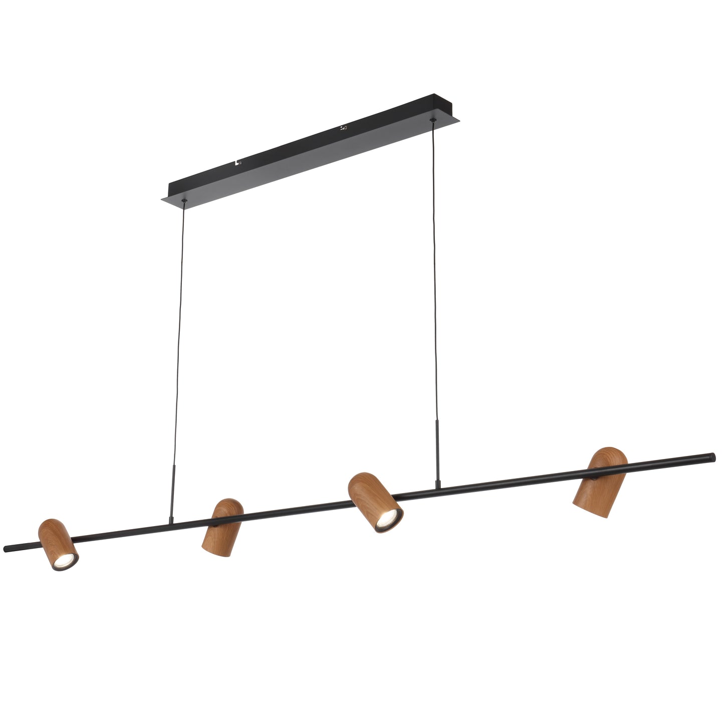 TFS 4LT PENDANT 4x6wGU10 L1800 W150 H120 cab 2M BLACK / WOOD PAINTED