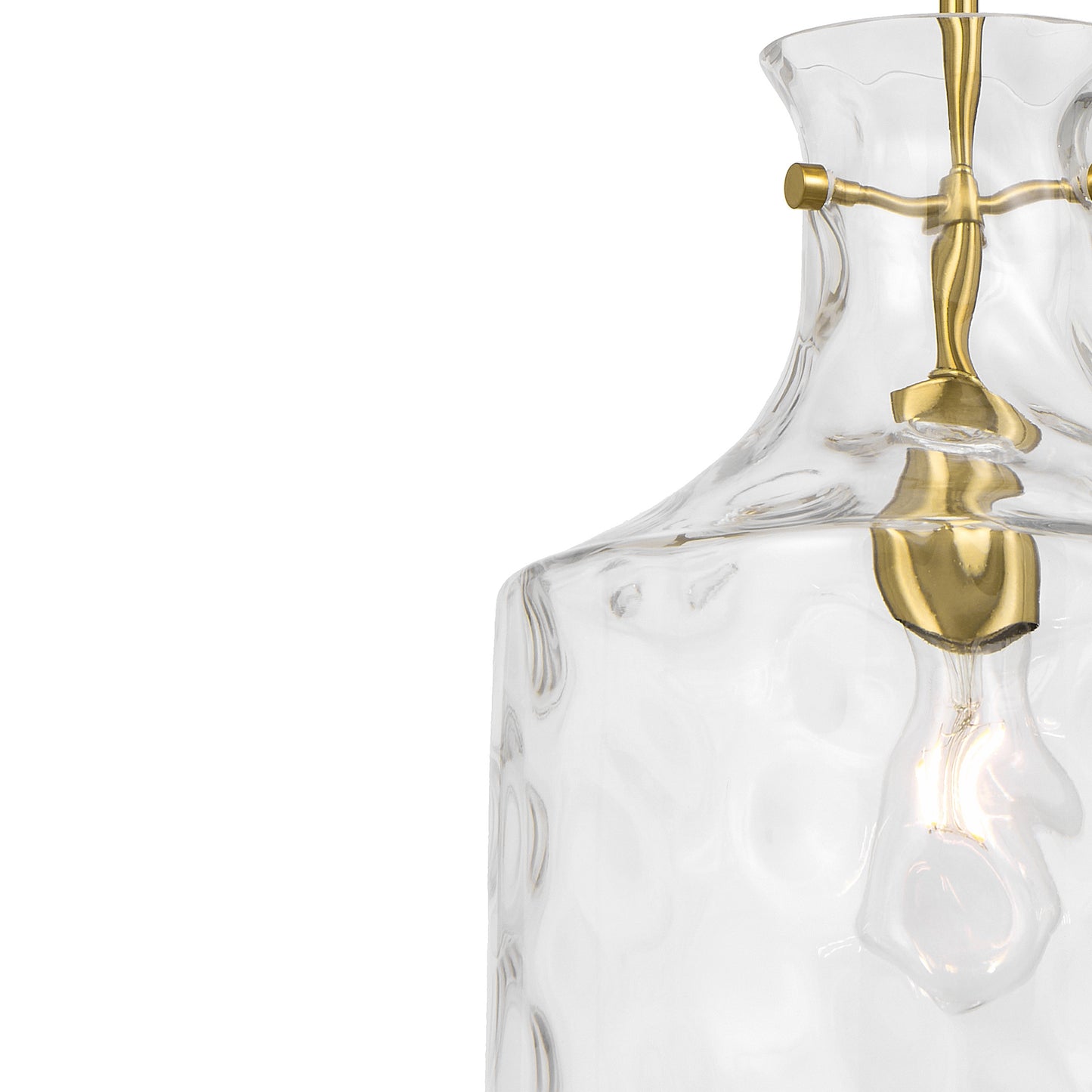 Altolux TFS 1LT PENDANT 25wE27max D:280 H:330 ROD 1.5m ANT GOLD / CLEAR WATER STREAK