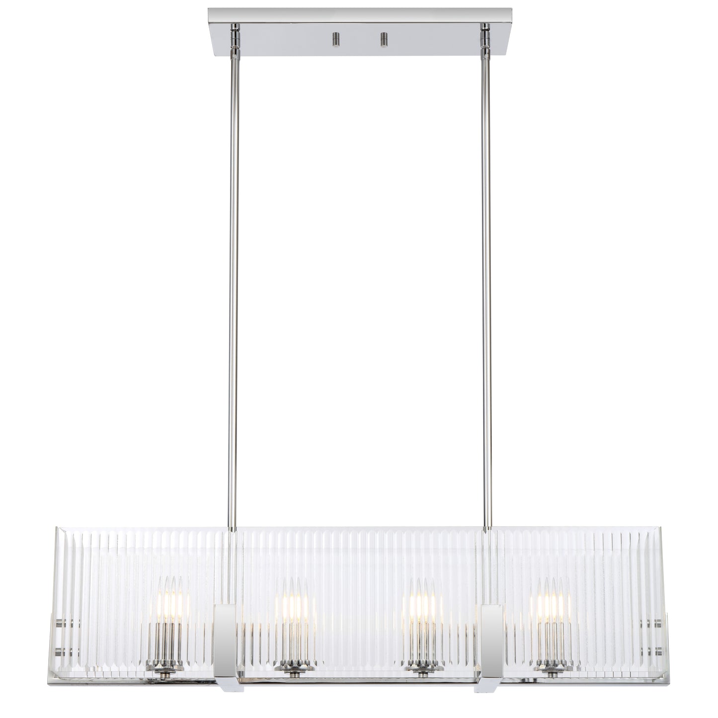 Teramont TFS 4 LT PENDANT 4x25wE14ma L860 W180 H210 rod (2*600 +1*300) CHROME/CLEAR GLASS