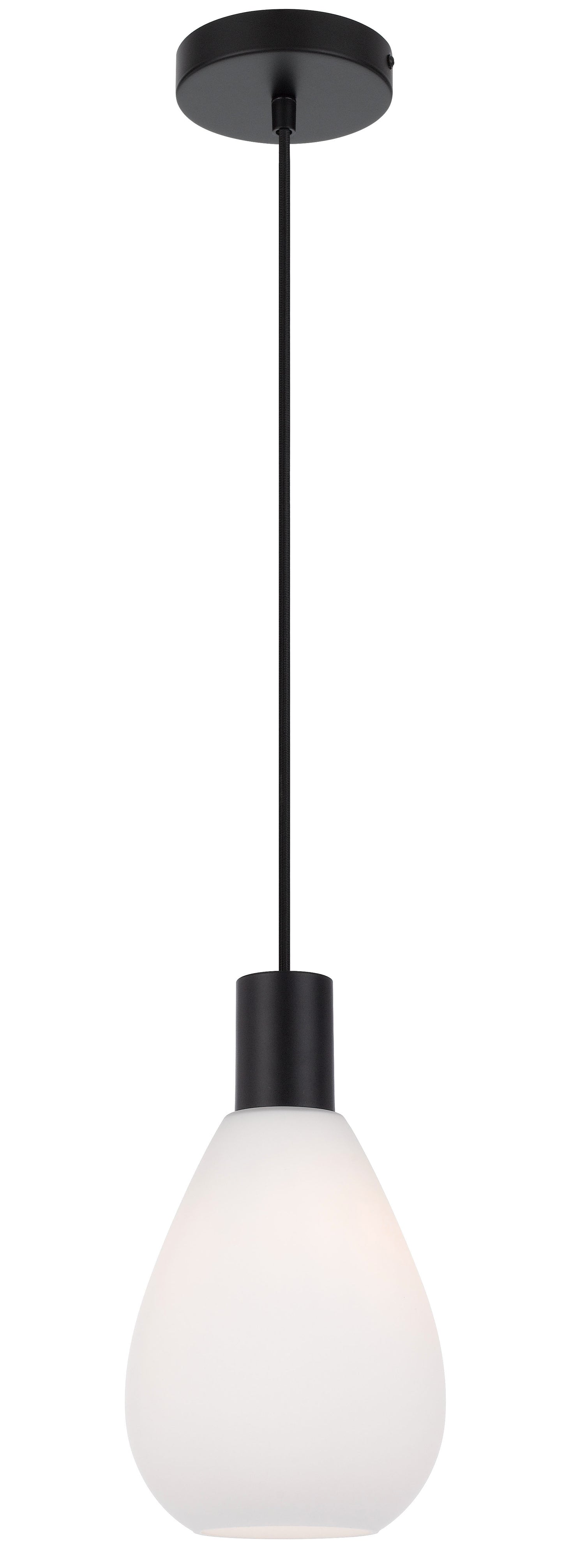 TFS 1 LIGHT PENDANT 25wE27max D:205 H:240 TEX:2m BLACK MATT/OPAL MATT