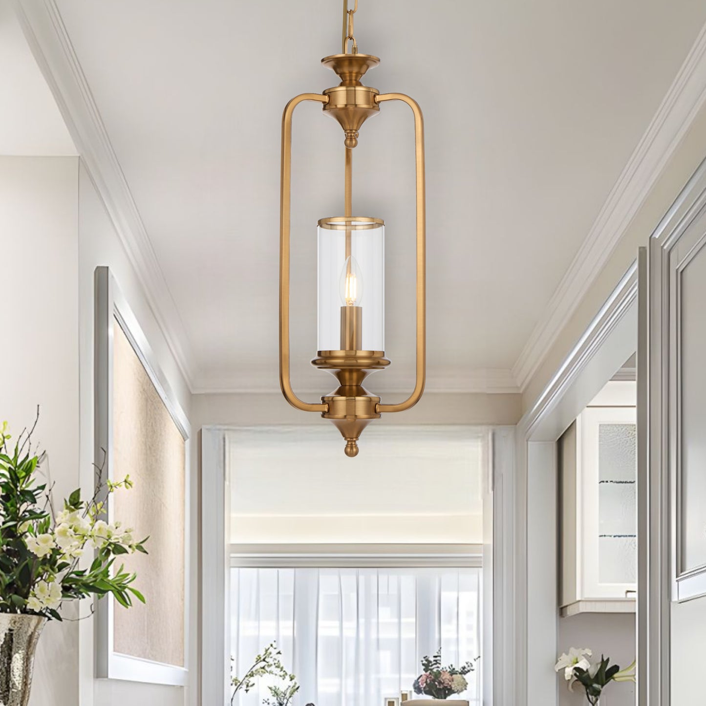 Ancona TFS 1LT PENDANT 25wE14max D210 H540 chain 2m COPPER / CLEAR GLASS