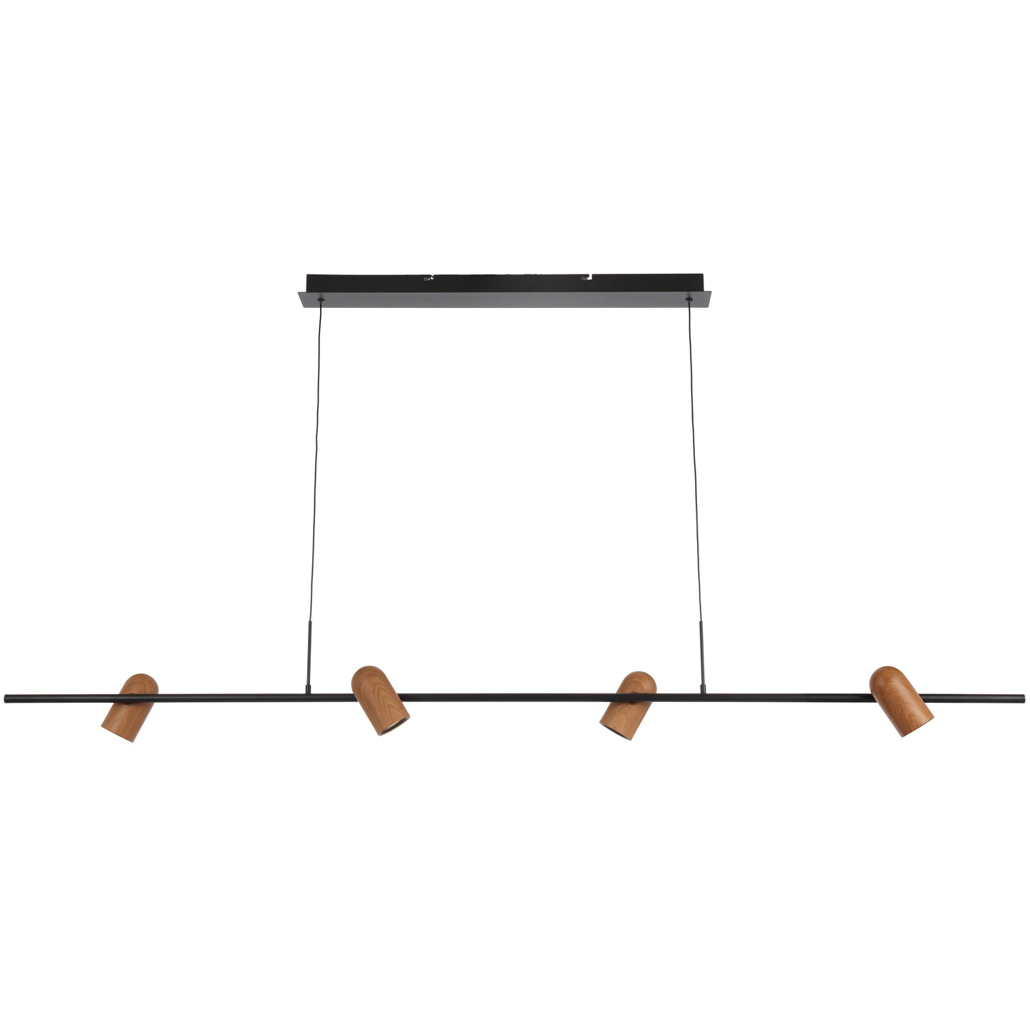 TFS 4LT PENDANT 4x6wGU10 L1800 W150 H120 cab 2M BLACK / WOOD PAINTED