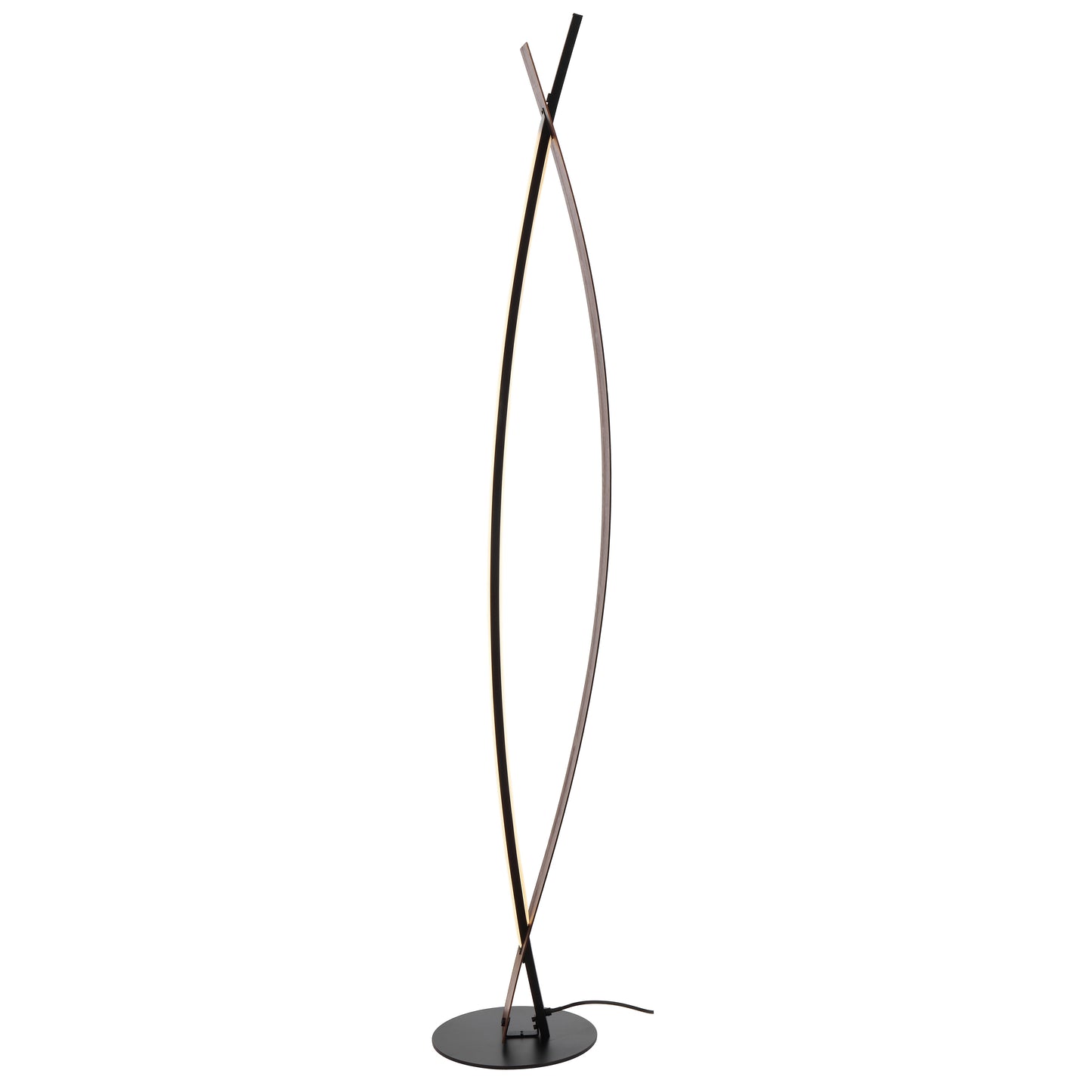 Amber TFS FLOOR LAMP 18wLED D:180 H:1350 1440Lm FOOTSWTCH 3000K BLACK / WALNUT
