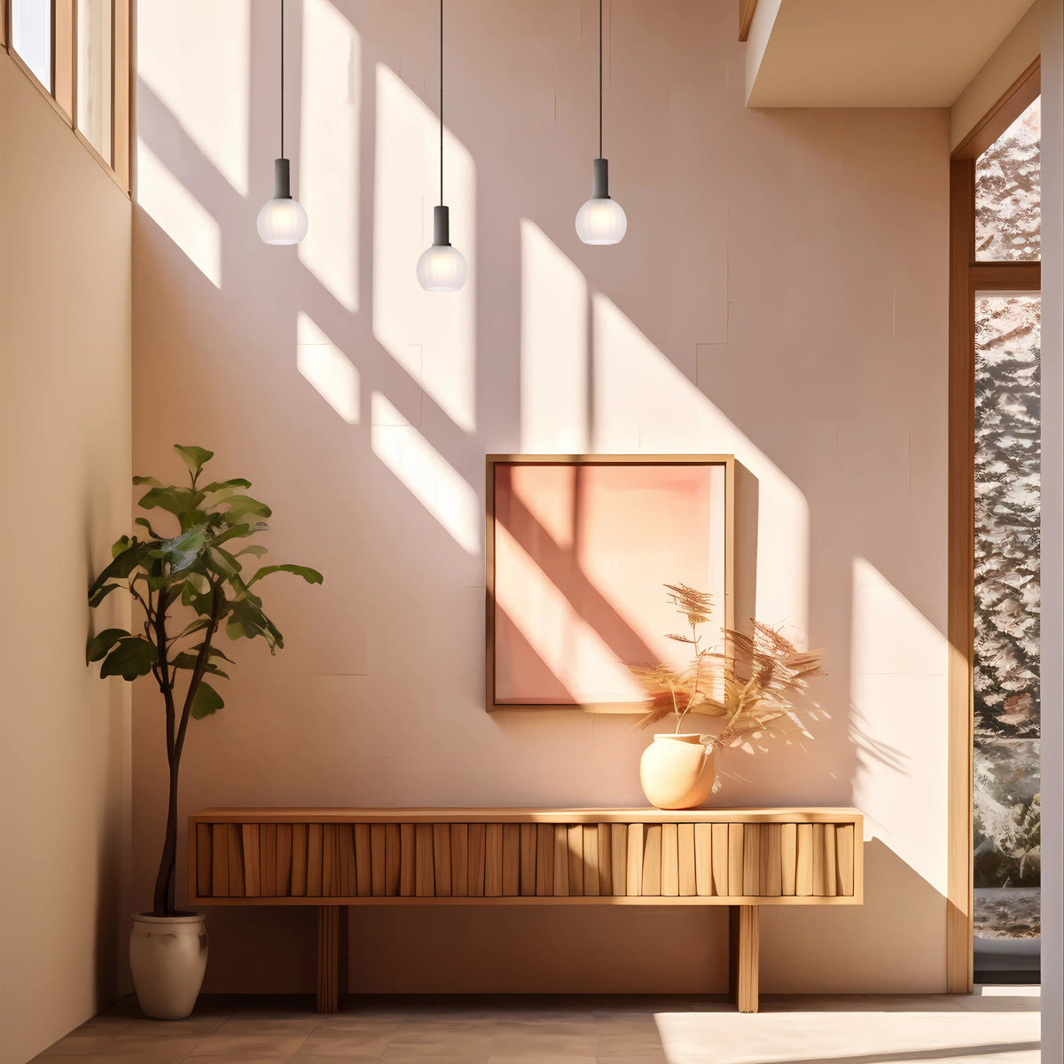 TFS 15CM PENDANT 25wE27max D150 H235 cab 2m BLACK / FROST GLASS