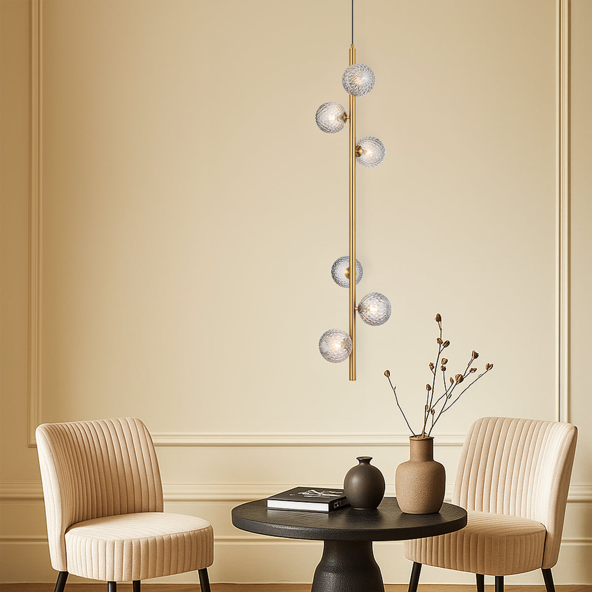 TFS 6 LT PENDANT 6x6wG9max KIT L1200 W265 H265 TEX 2m ANT GOLD/ SMOKE TEAR PATTERN