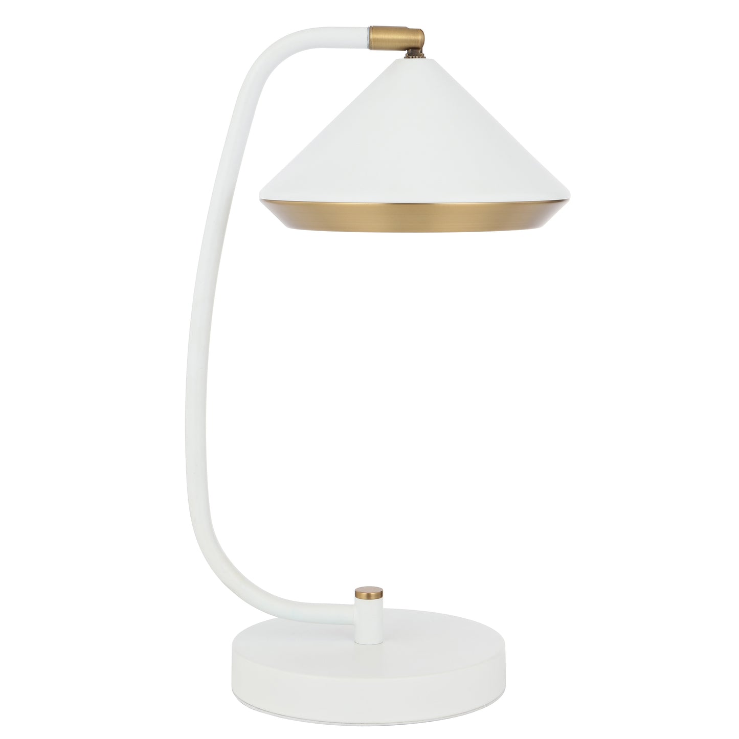 TFS TABLE LAMP 6wG9max L280 W200 H430 inline switch WHITE MATT/YELLOW BRASS