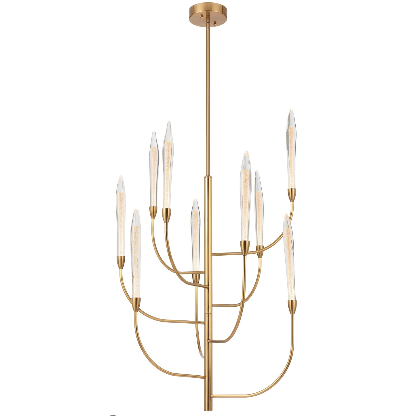TFS 9 LTS LED PENDANT 9*3wLED 3000K D:500 H:1030 ROD NON-DIM ANT GOLD / CRYSTAL