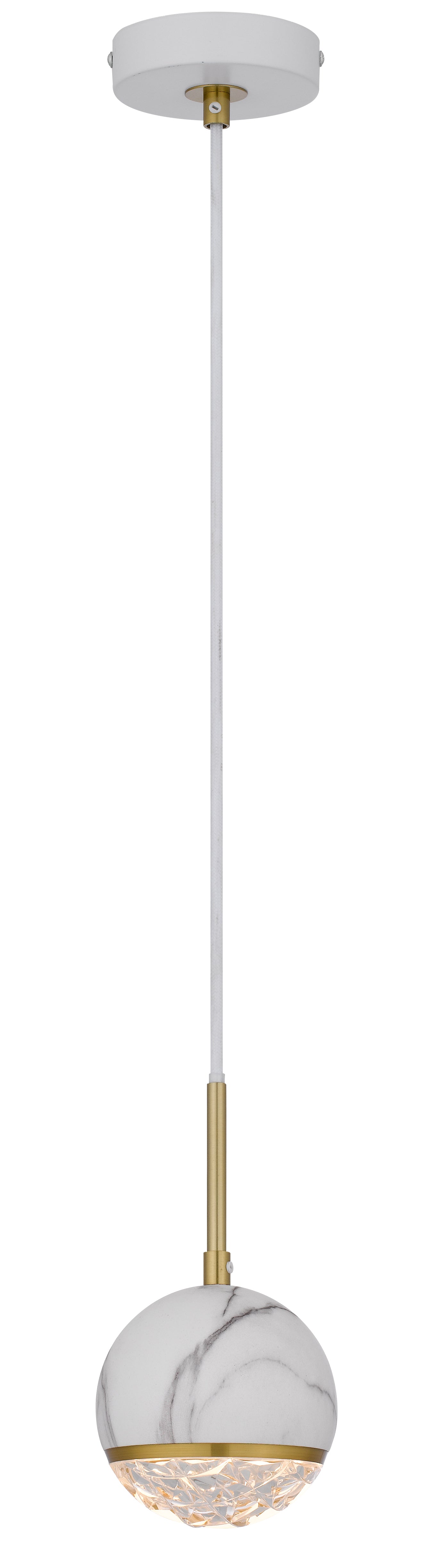 TFS 1 PENDANT 6wG9max not incl D110 cab:2m WHITE MARBLE LOOK / CLEAR