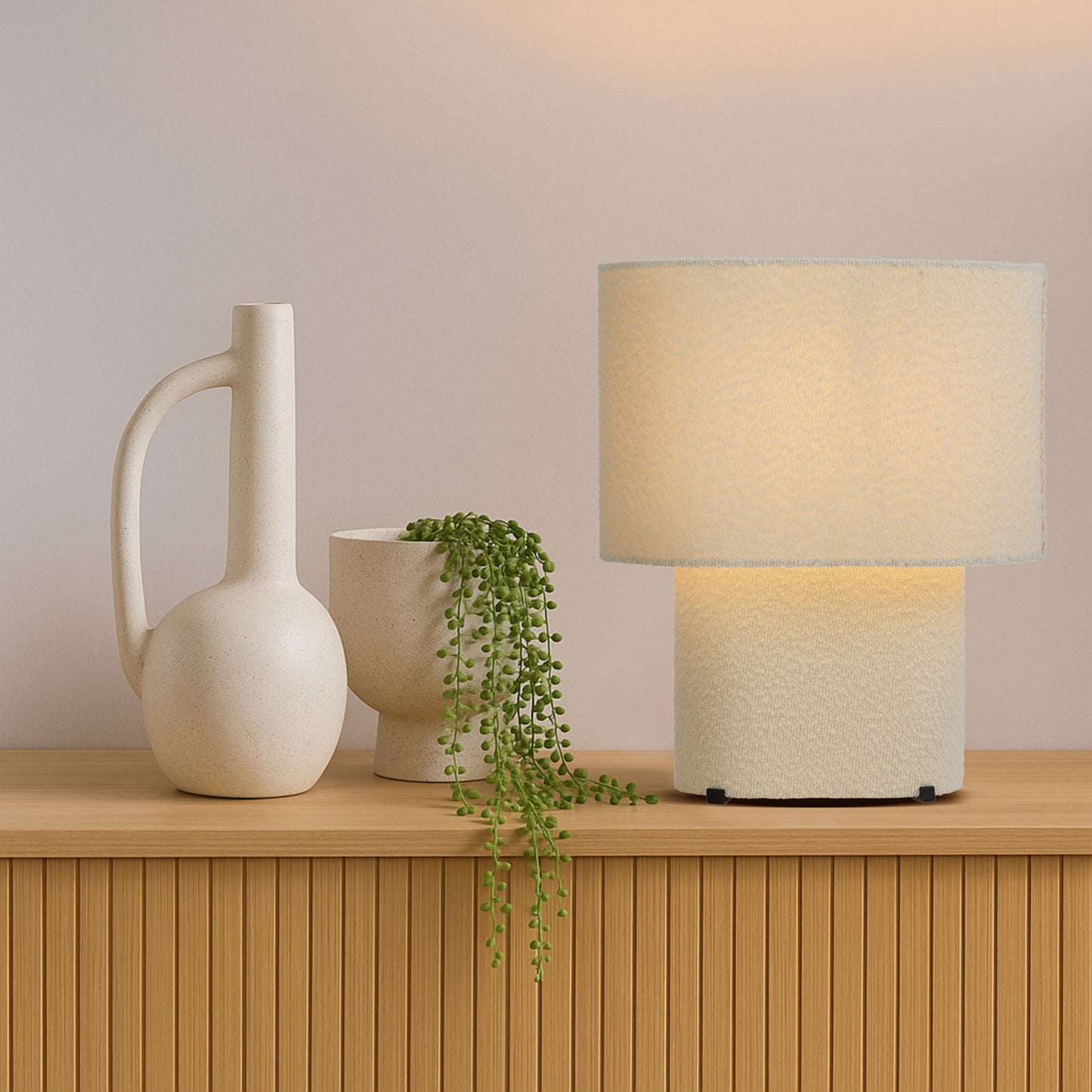 Coimbra TFS TABLE LAMP 25wE27max L350 W250 H425 INLINE SWT IVORY / IVORY