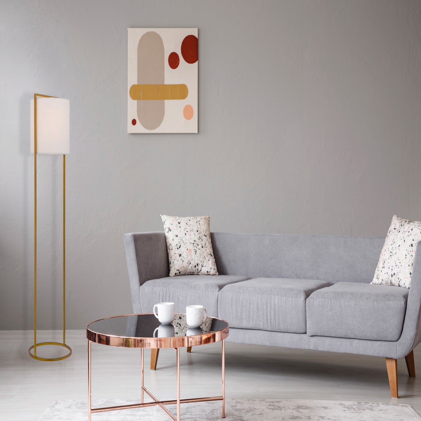 Cadiz TFS FLOOR LAMP 25wE27max D:400 H:1550 ANT GOLD / IVORY