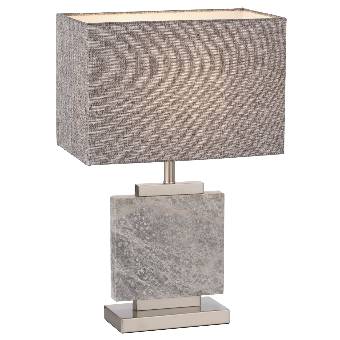 Cluj TFS TABLE LAMP 25wE27max L330 W190 H530 INLINE SWT NICKEL/GREY MARBLE