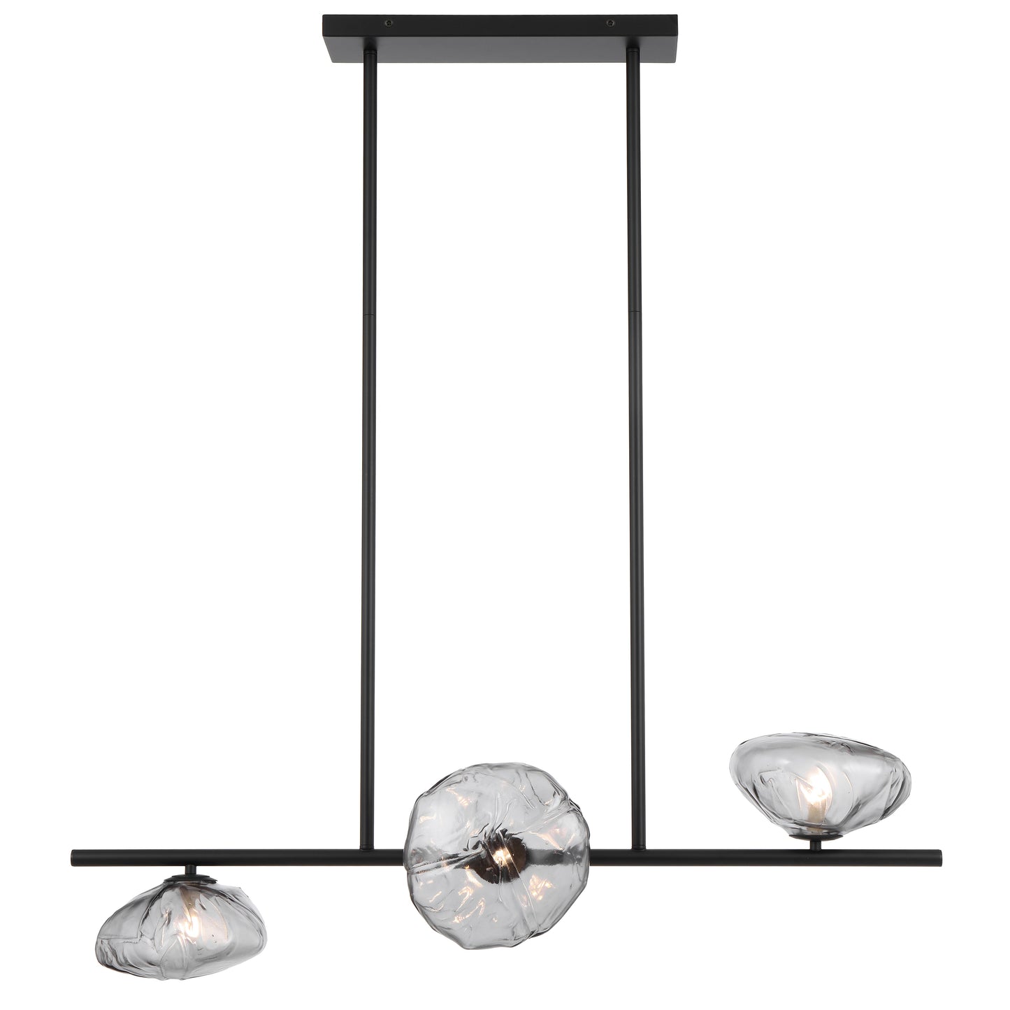 Antibes TFS 3 HORIZONTAL LTS PENDANT 3x6wG9max GLASS D200 BLACK / SMOKE GLASS