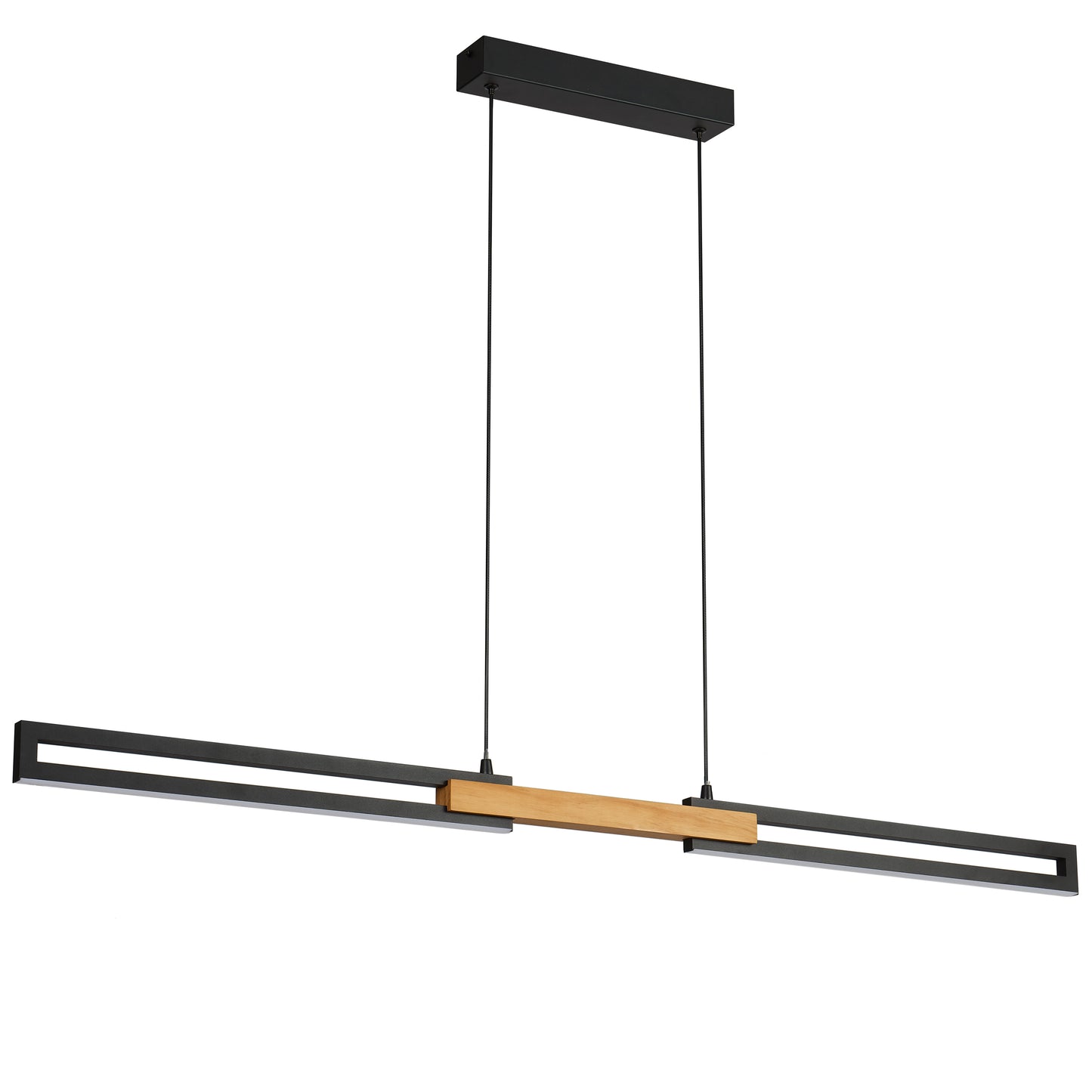 TFS 120CM LED PENDANT 28wLED 1600Lm cab.2M 3CCT WALL SWT BLACK / OAK WOOD