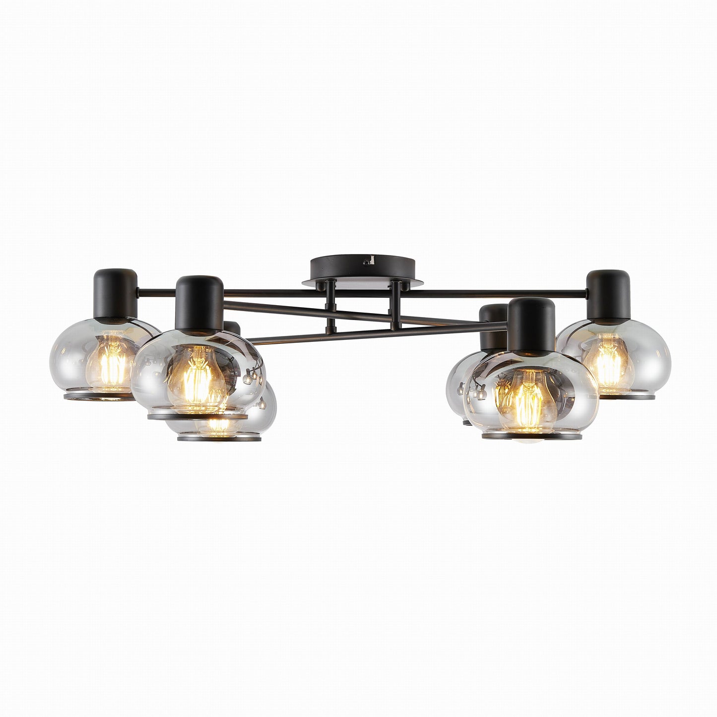 TFS 6 LT CTC 6x25wE27max L:700 W:430 H:190 BLACK MATT/ SMOKE GLASS
