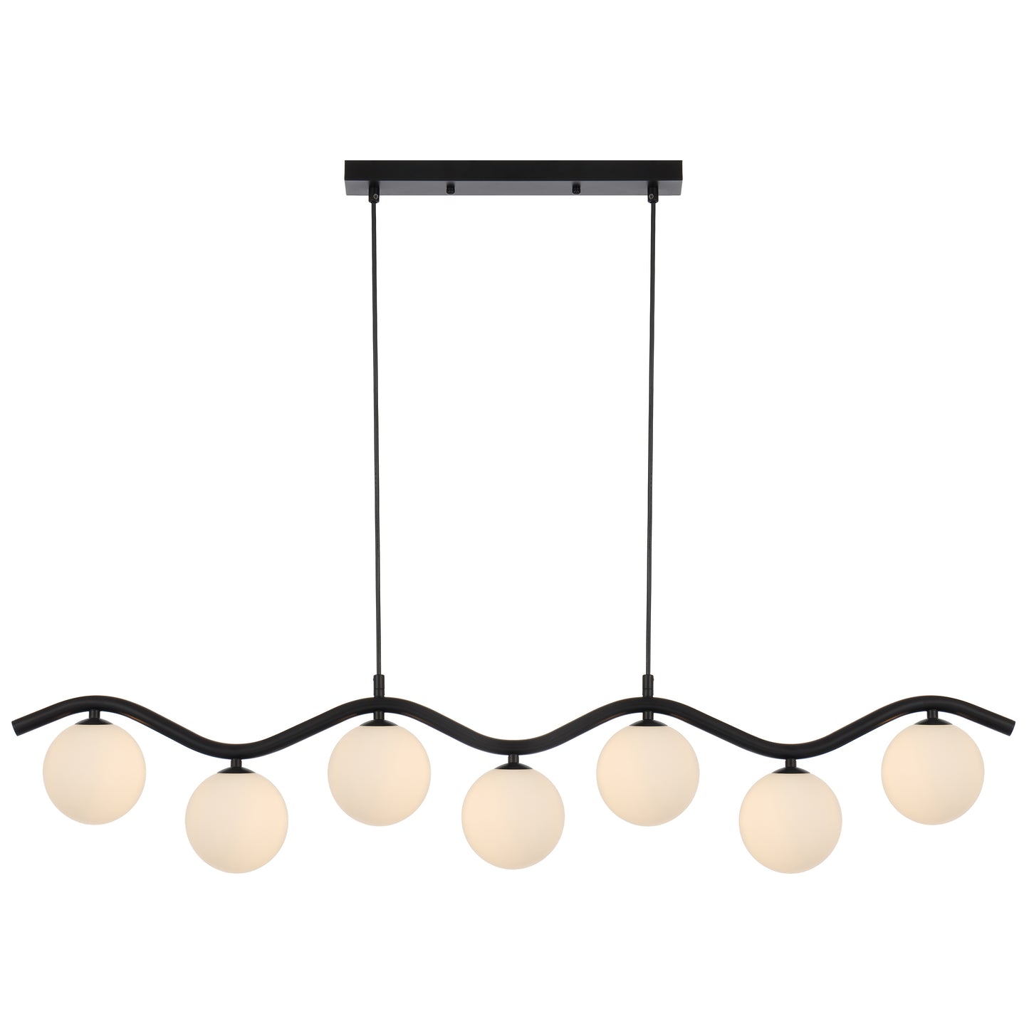 Vitastone TFS 7LT PENDANT 7x6wG9max KIT L1150 W120 H200 CAB2m BLACK / OPAL MATT