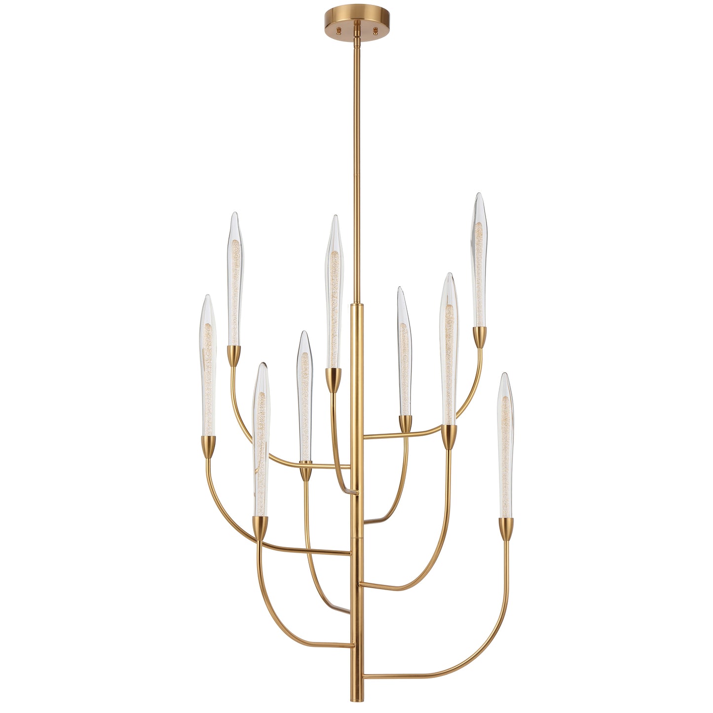 TFS 9 LTS LED PENDANT 9*3wLED 3000K D:500 H:1030 ROD NON-DIM ANT GOLD / CRYSTAL