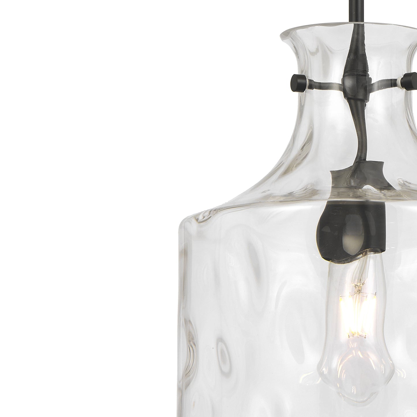 Altowood TFS 1LT PENDANT 25wE27max D:280 H:330 ROD 1.5m BLACK MATT/ CLEAR WATER STREAK