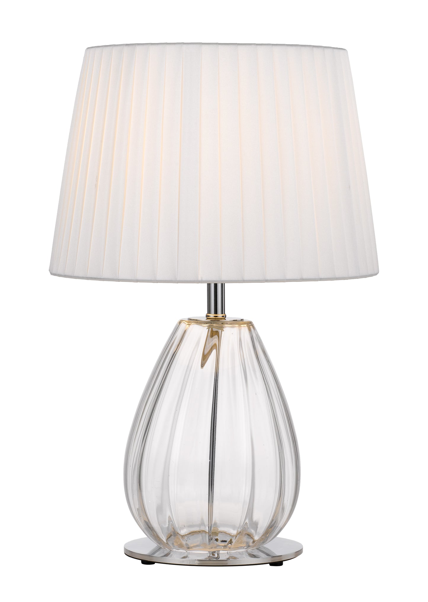 TFS TABLE LAMP 25wE27max D:290 H:450 Inline Switch CHROME/CLEAR/IVORY