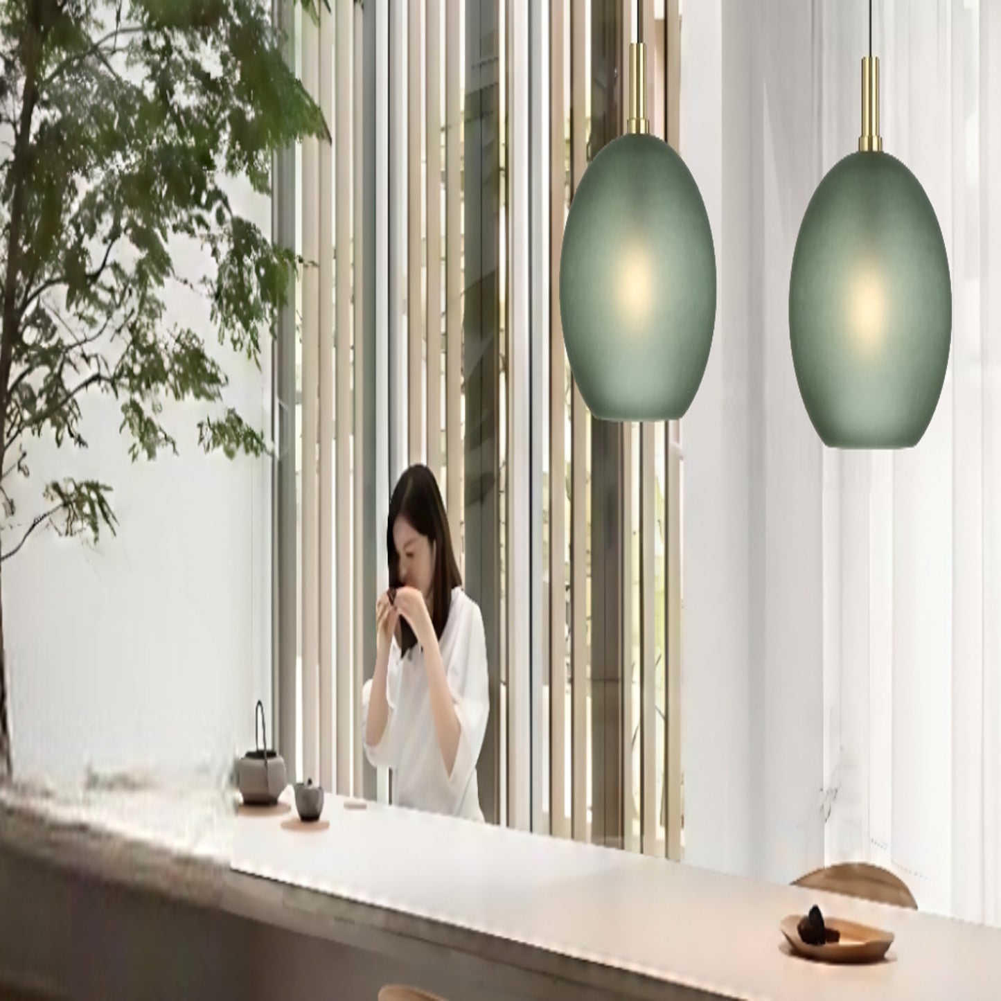 Lumomark TFS 40 PENDANT 25wE27max D:400 CAB:2m BLACK MATT/ GOLD/ GREEN