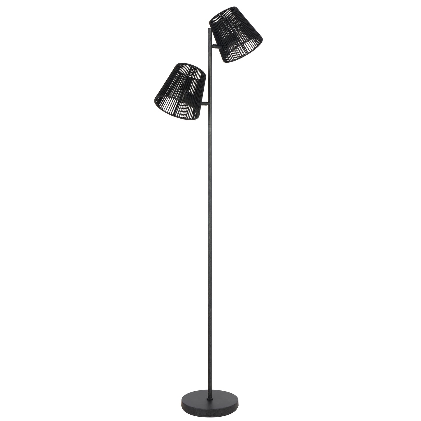 Potenza TFS FLOOR LAMP 2x25wE27max L480 W230 H1550 foot swt GUN METAL / BLACK STRING