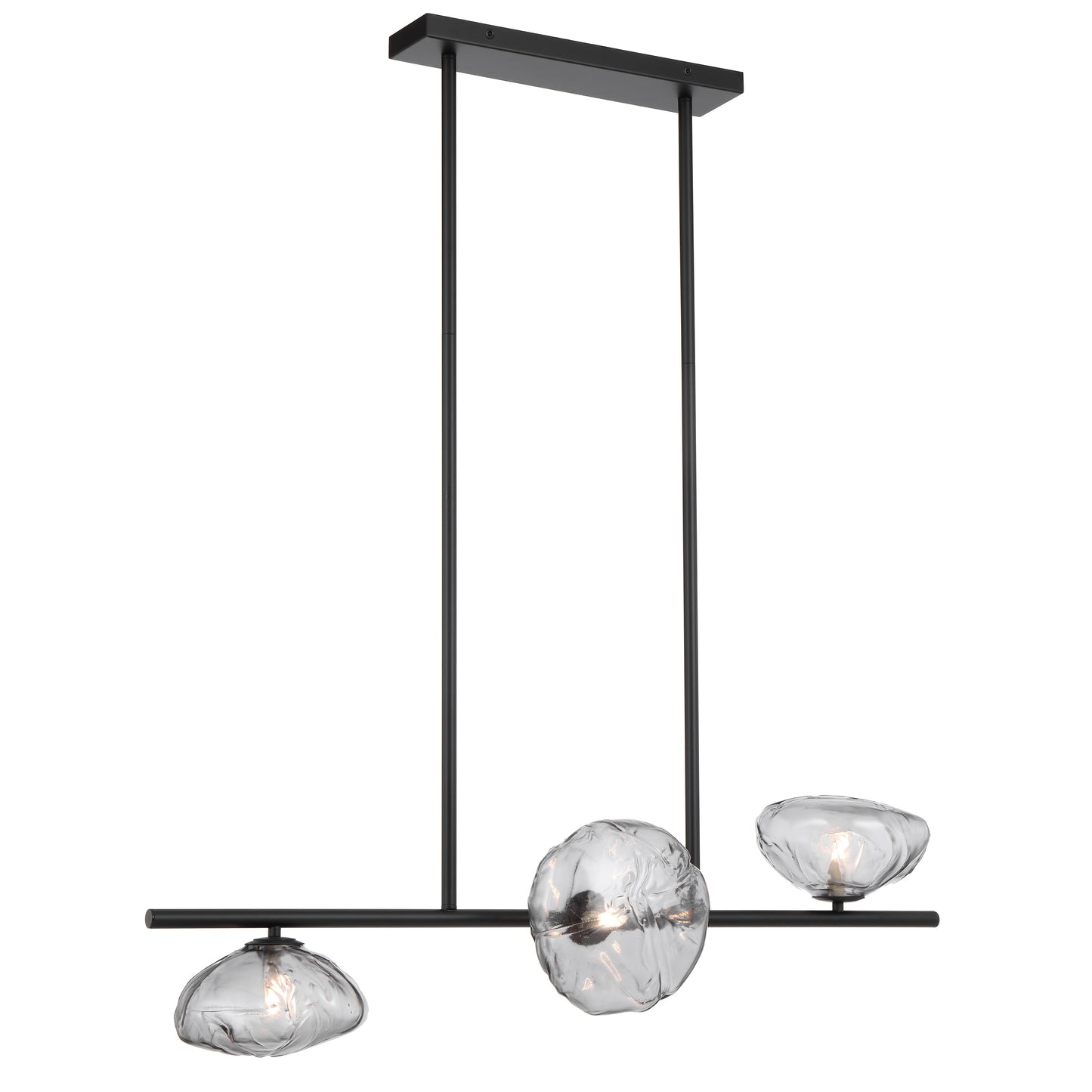 Antibes TFS 3 HORIZONTAL LTS PENDANT 3x6wG9max GLASS D200 BLACK / SMOKE GLASS