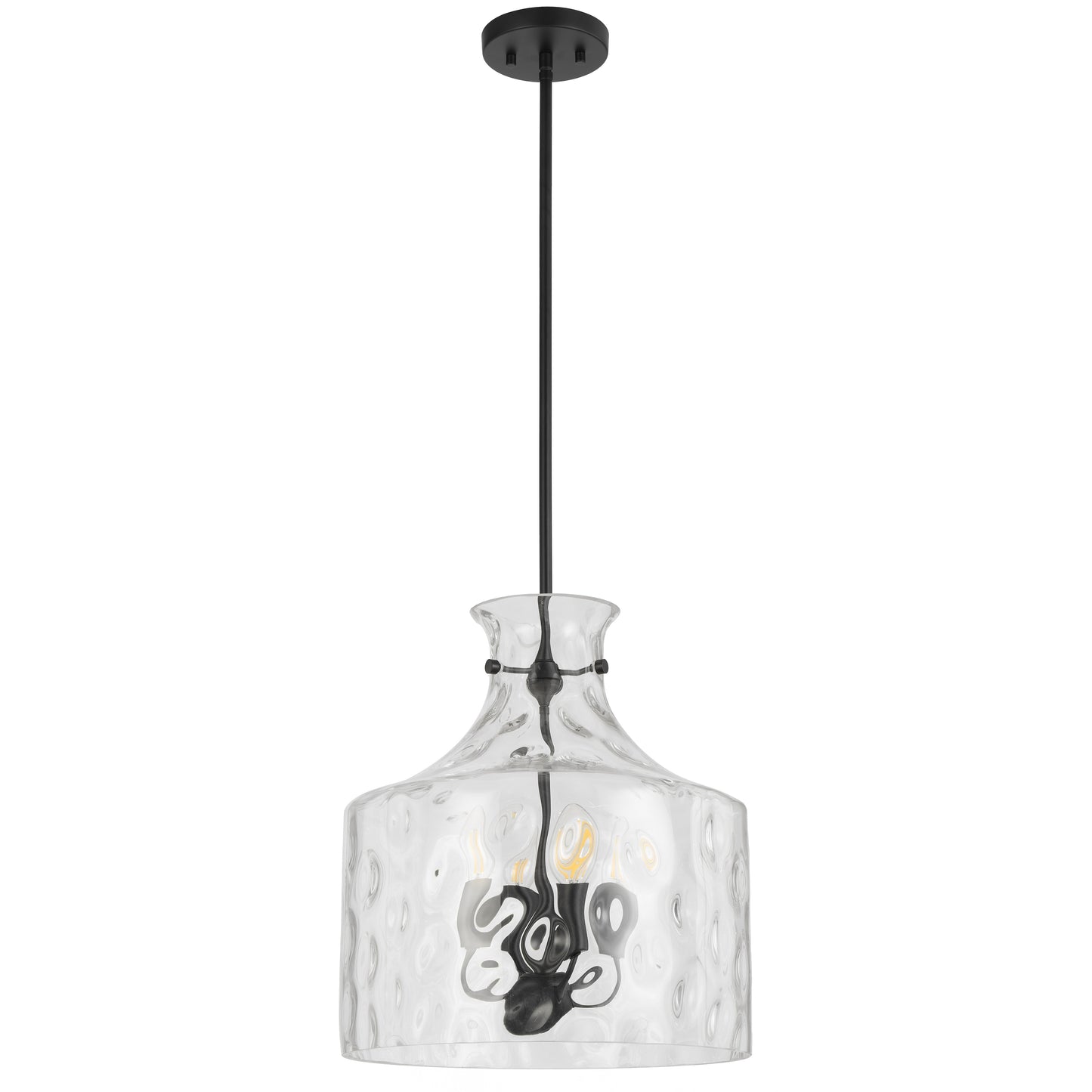 Solline TFS 4LT PENDANT 4x25wE14max D:380 H:420 ROD 1.5m BLACK MATT/ CLEAR WATER STREAK