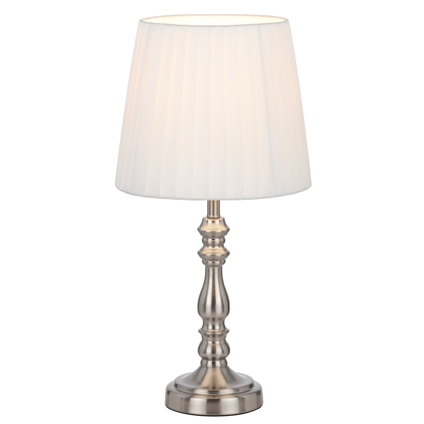 Santander TFS TABLE LAMP 25wE27max D200 H390 INLINE NICKEL/IVORY SOFT PLATED