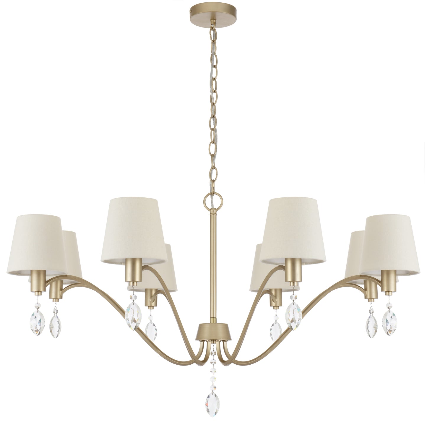 TFS 8 LT PENDANT 8x25wE14 D1000 H540 2M CHAIN ANT SILVER/CREAM/CRYSTAL