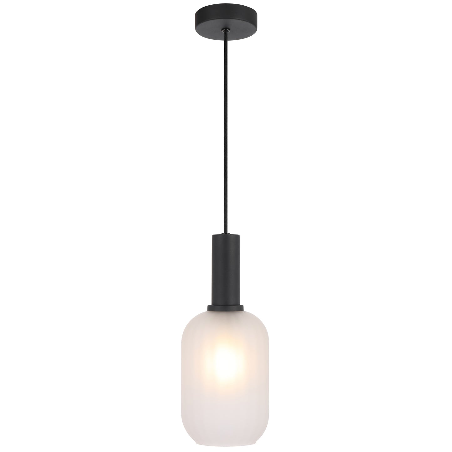 TFS 13CM PENDANT 25wE27max D140 H315 cab 2m BLACK / FROST GLASS