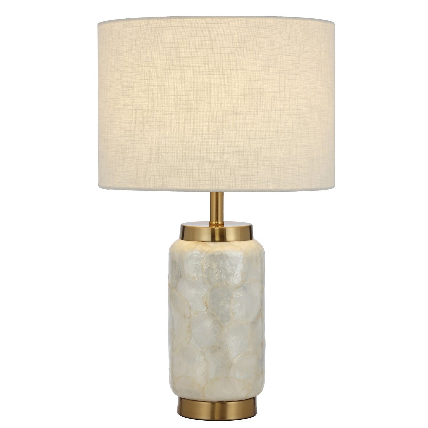Bellamark TFS TABLE LAMP 25wE27max D320 H530 INLINE SWT WHITE SHELL / GOLD / WHITE