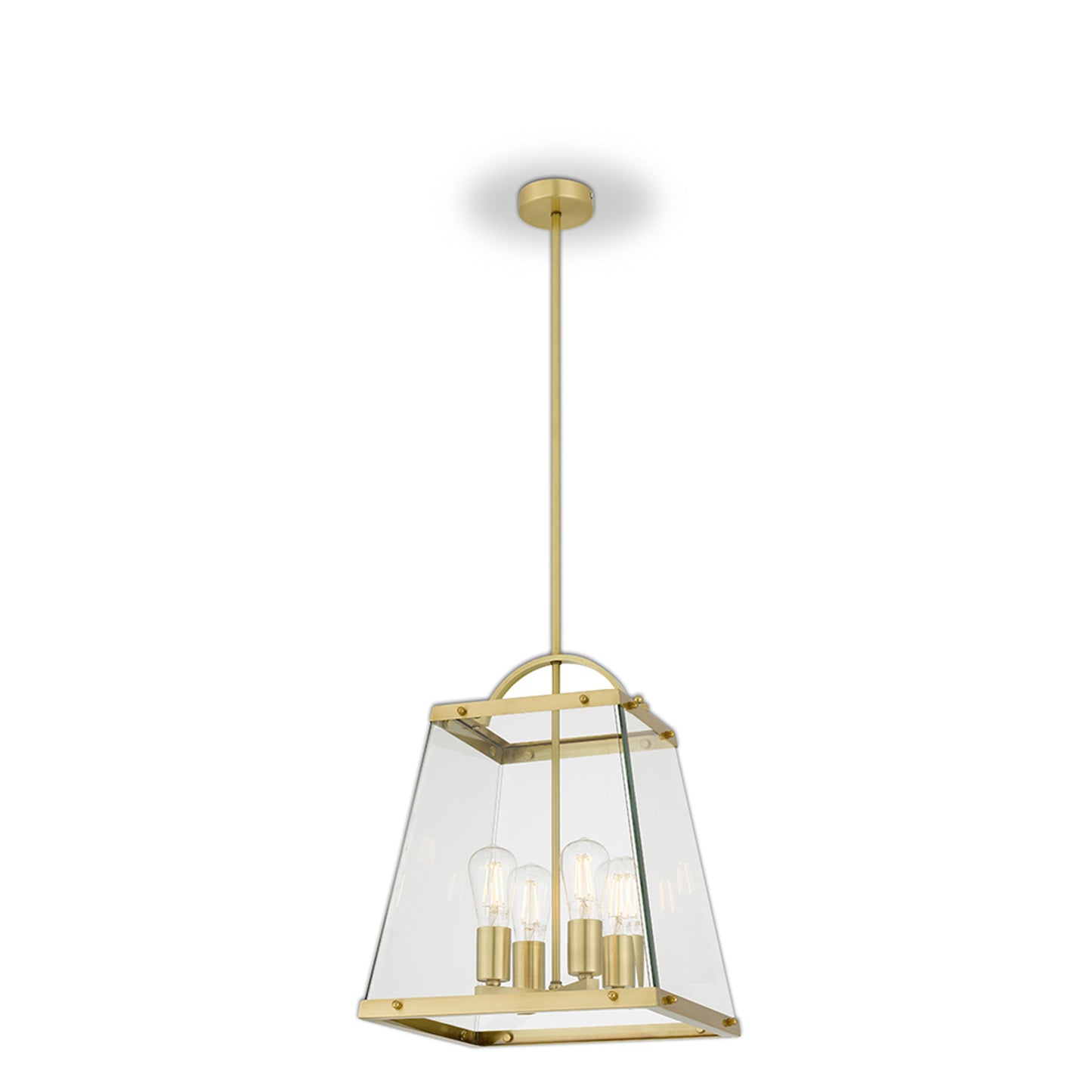Helsinki TFS 4 LIGHT SOLID BRASS PENDANT 4x25wE27max L:350H:450 BRASS / CLEAR