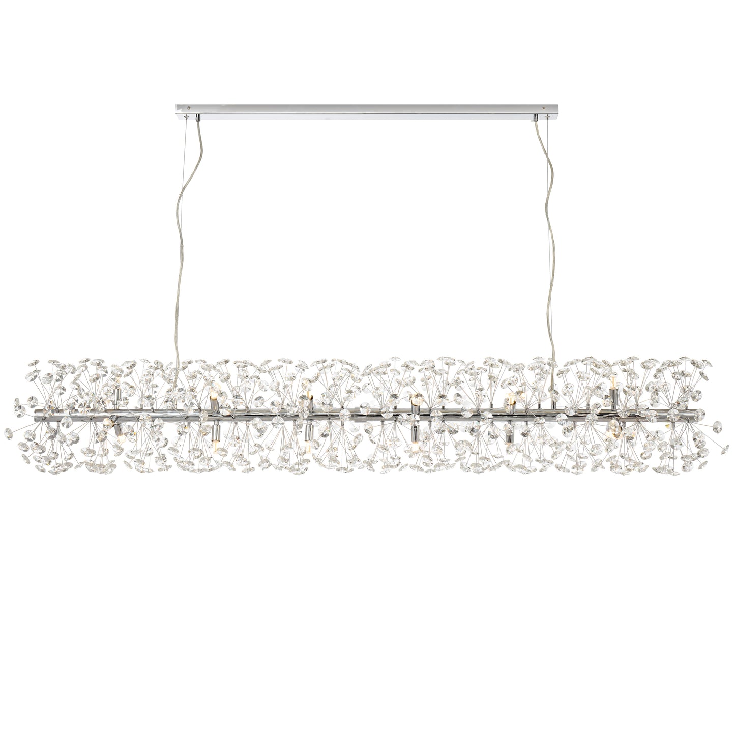 Braga TFS 18LT REC PENDANT 18x6wG9max L1680 W300 H300 CRYSTAL H130 CHROME / CLEAR