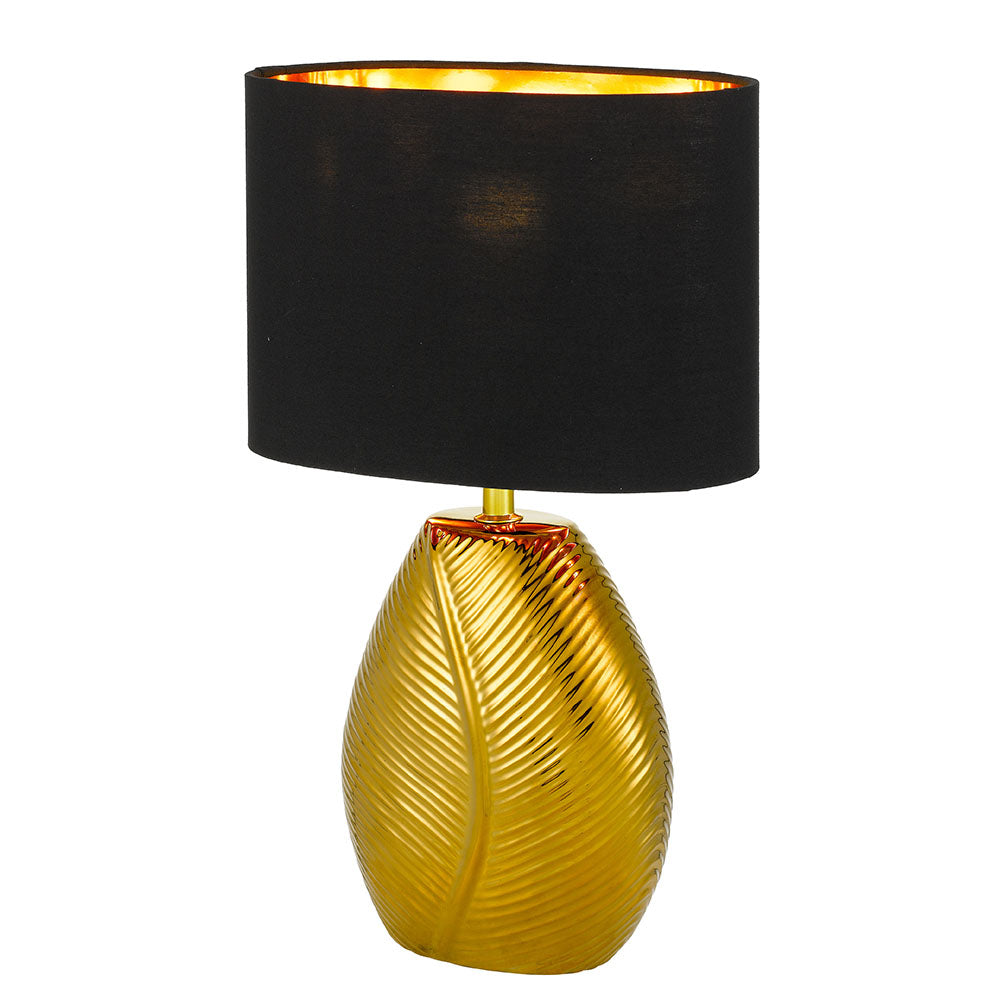 TFS CERAMIC TABLE LAMP 25wE27max H:400 D:260 GOLD/BLACK