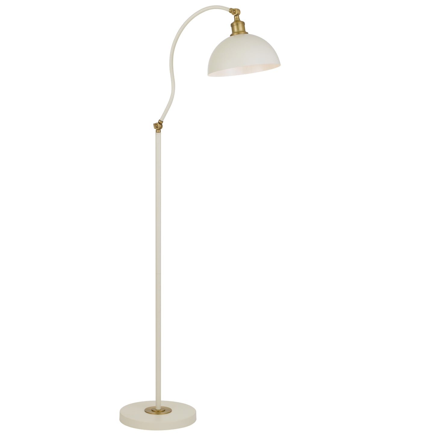 TFS FLOOR LAMP 25wE27max L375 W280 H:1550 SHADE D:250 H:215 BEIGE SATIN/ BRASS