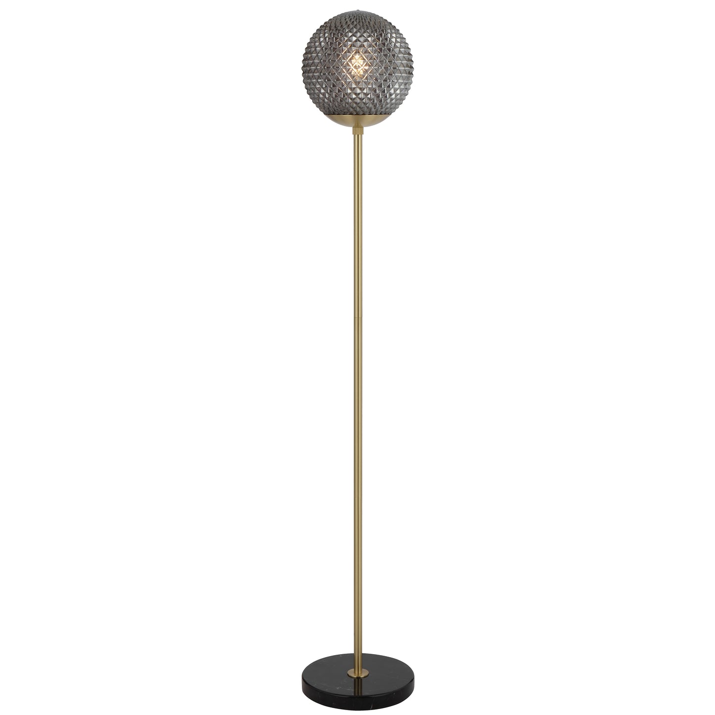 TFS FLOOR LAMP 25wE27max D:250 H:154 foot swtch BLACK MARBLE/SMOKE GLASS