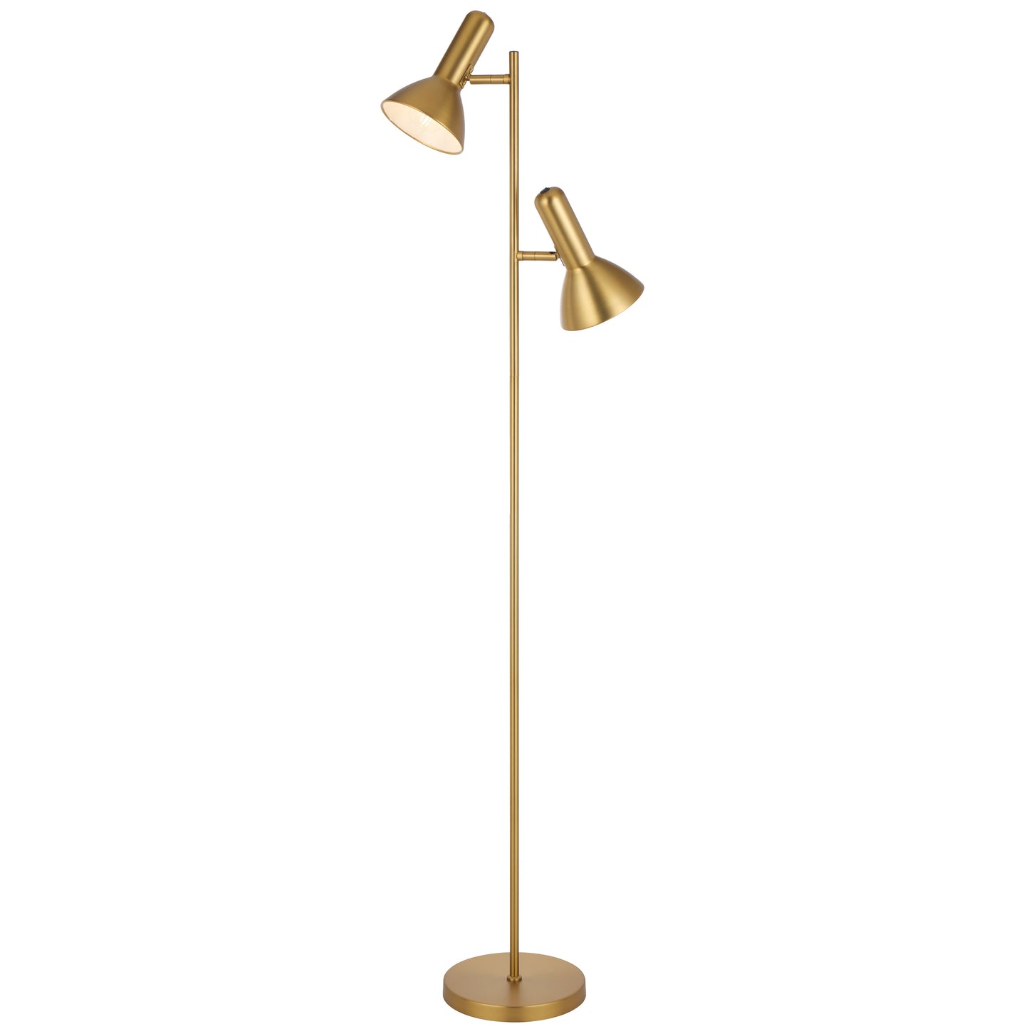 TFS 2LT FLOOR LAMP 2x25wE27max L240 W420 H1610 ON/OFF SWT ON HEAD BRASS MATT