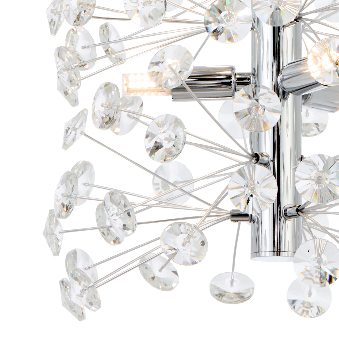 TFS 6LT VERTICAL PENDANT 6x6wG9max D300 H350 CAB.2M CRYS H130 CHROME / CLEAR